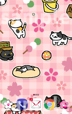 ふんわり桜が華やか おしゃれ ねこあつめ のスマートフォン向けきせかえに新作が登場