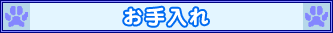 お手入れ