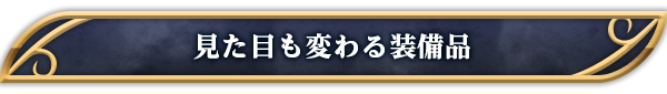 見た目も変わる装備品