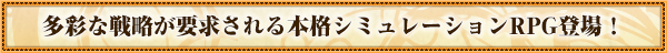 多彩な戦略が要求される本格シミュレーションRPG登場！